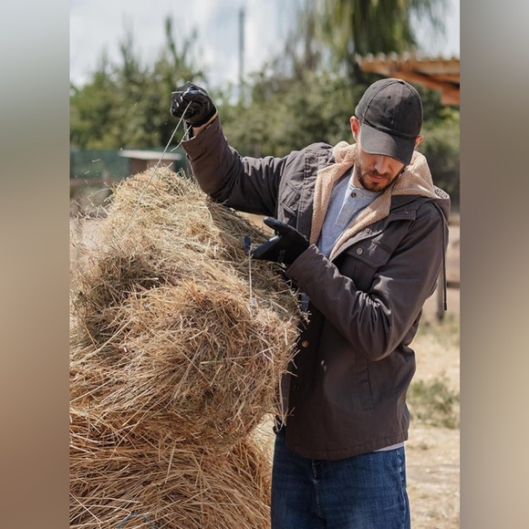 Hooded Jacket Hooded Coat Sherpa Lined Jacket - Picture 3 of 5